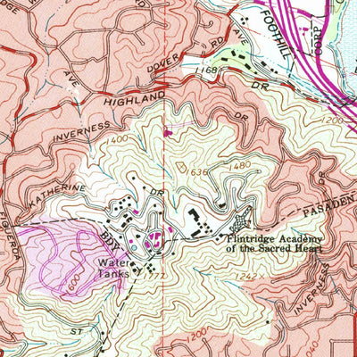 United States Geological Survey Pasadena, CA (1966, 24000-Scale) digital map