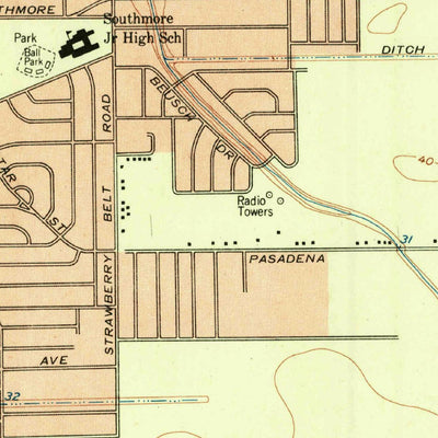 United States Geological Survey Pasadena, TX (1955, 24000-Scale) digital map