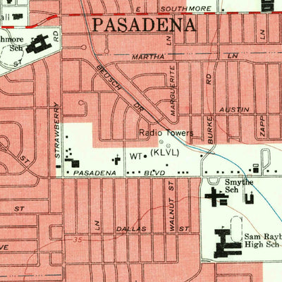 United States Geological Survey Pasadena, TX (1967, 24000-Scale) digital map