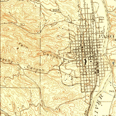 United States Geological Survey Paso Robles, CA (1919, 62500-Scale) digital map