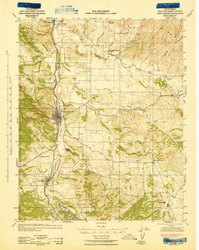 United States Geological Survey Paso Robles, CA (1943, 62500-Scale) digital map
