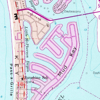 United States Geological Survey Pass-A-Grille Beach, FL (1956, 24000-Scale) digital map