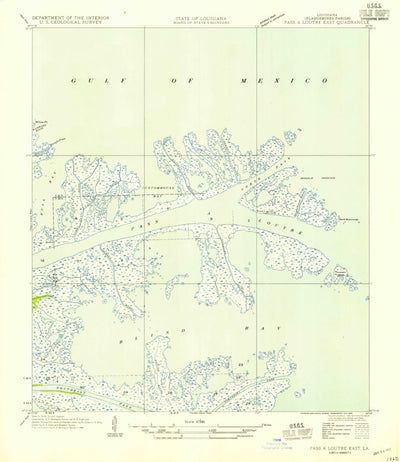 United States Geological Survey Pass A Loutre East, LA (1954, 31680-Scale) digital map