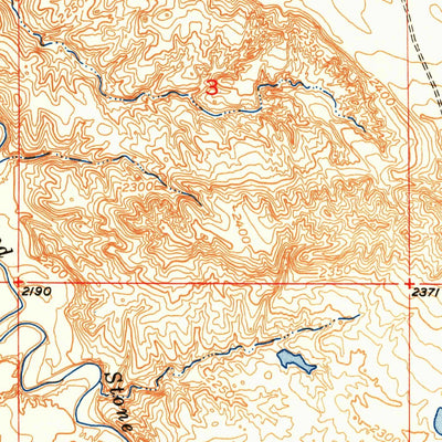 United States Geological Survey Pass Creek NE, SD (1951, 24000-Scale) digital map