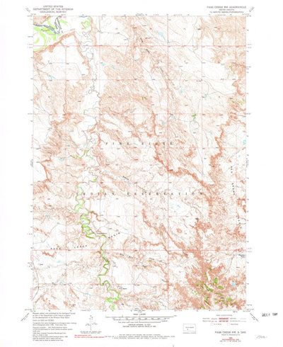 United States Geological Survey Pass Creek NW, SD (1951, 24000-Scale) digital map