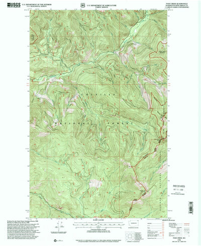 United States Geological Survey Pass Creek, WA (1996, 24000-Scale) digital map