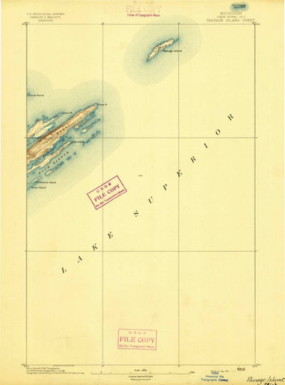 United States Geological Survey Passage Island, MI (1895, 62500-Scale) digital map