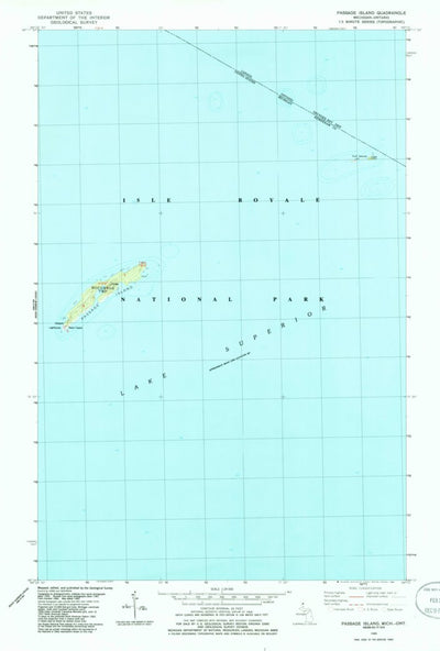 United States Geological Survey Passage Island, MI (1985, 24000-Scale) digital map
