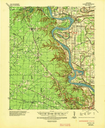 United States Geological Survey Pastoria, AR (1935, 62500-Scale) digital map