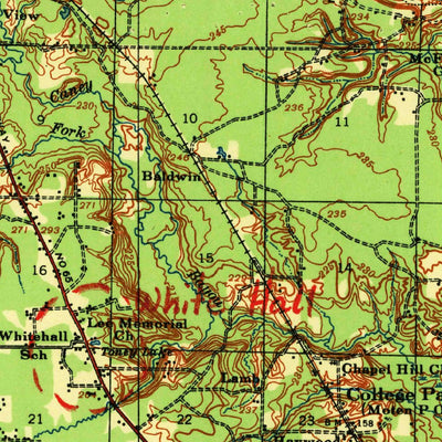 United States Geological Survey Pastoria, AR (1935, 62500-Scale) digital map