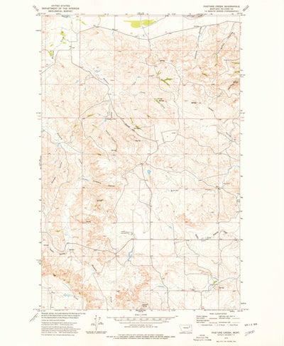 United States Geological Survey Pasture Creek, MT (1973, 24000-Scale) digital map