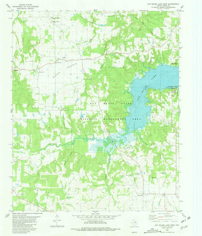 United States Geological Survey Pat Mayse Lake West, TX (1980, 24000-Scale) digital map