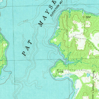 United States Geological Survey Pat Mayse Lake West, TX (1980, 24000-Scale) digital map