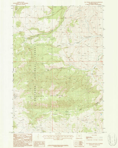 United States Geological Survey Pat O' Hara Mountain, WY (1987, 24000-Scale) digital map