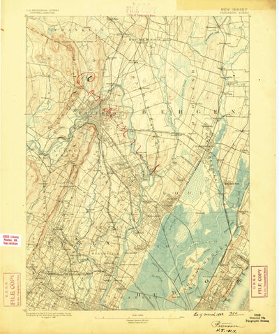 United States Geological Survey Paterson, NJ-NY (1888, 62500-Scale) digital map