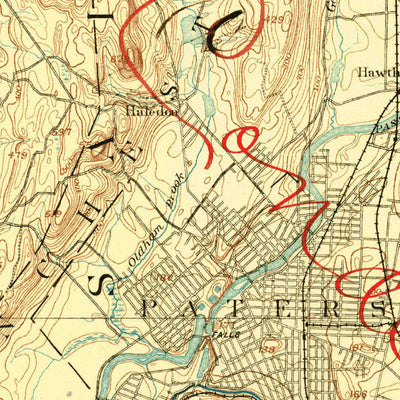 United States Geological Survey Paterson, NJ-NY (1888, 62500-Scale) digital map