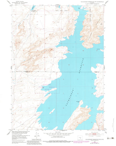 United States Geological Survey Pathfinder Reservoir NW, WY (1951, 24000-Scale) digital map