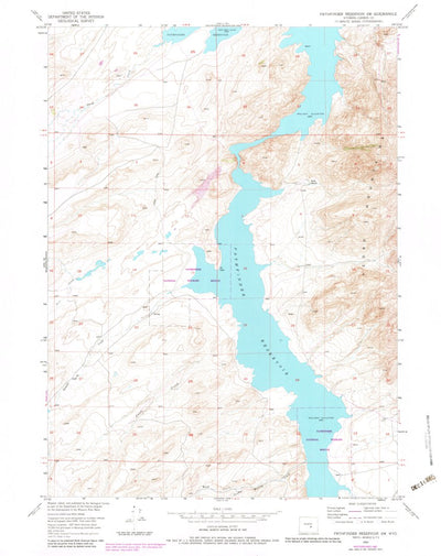 United States Geological Survey Pathfinder Reservoir SW, WY (1953, 24000-Scale) digital map