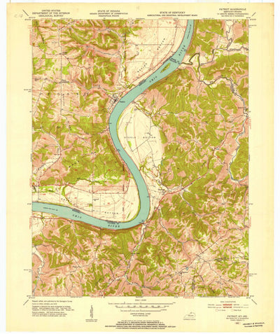 United States Geological Survey Patriot, IN-KY (1951, 24000-Scale) digital map