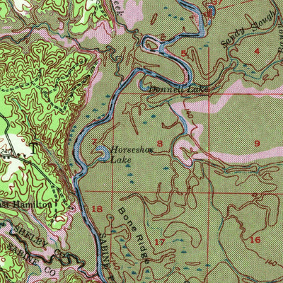 United States Geological Survey Patroon, TX-LA (1956, 62500-Scale) digital map