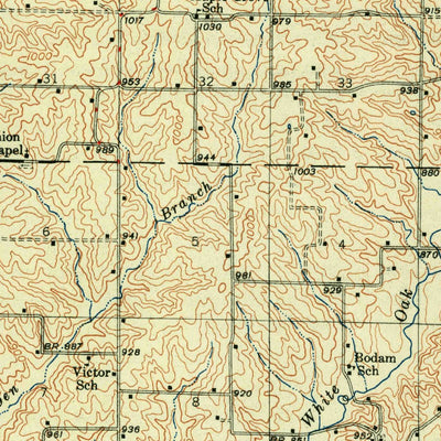 United States Geological Survey Pattonsburg, MO (1948, 62500-Scale) digital map
