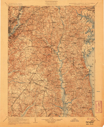 United States Geological Survey Patuxent, MD-DC (1906, 125000-Scale) digital map