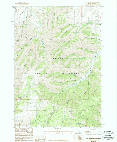 United States Geological Survey Paul Reservoir, ID-MT (1987, 24000-Scale) digital map