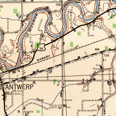 United States Geological Survey Paulding, OH (1944, 62500-Scale) digital map