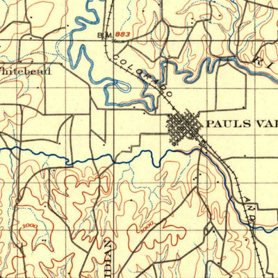 United States Geological Survey Pauls Valley, OK (1898, 125000-Scale) digital map