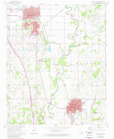 United States Geological Survey Pauls Valley, OK (1965, 24000-Scale) digital map