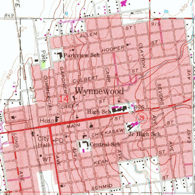 United States Geological Survey Pauls Valley, OK (1965, 24000-Scale) digital map
