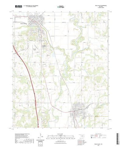 United States Geological Survey Pauls Valley, OK (2022, 24000-Scale) digital map