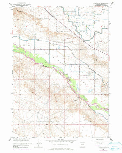 United States Geological Survey Pavillion SE, WY (1959, 24000-Scale) digital map