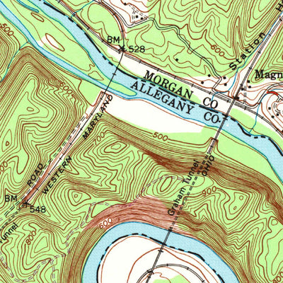 United States Geological Survey Paw Paw, WV-MD (1950, 24000-Scale) digital map