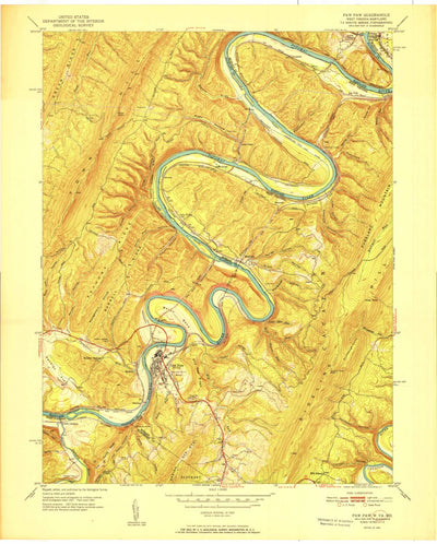 United States Geological Survey Paw Paw, WV-MD (1951, 24000-Scale) digital map