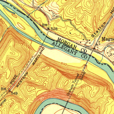 United States Geological Survey Paw Paw, WV-MD (1951, 24000-Scale) digital map