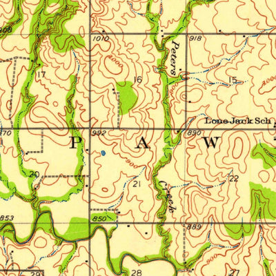 United States Geological Survey Pawnee, OK (1930, 62500-Scale) digital map