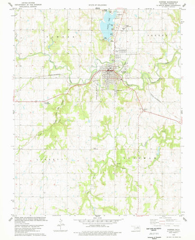 United States Geological Survey Pawnee, OK (1978, 24000-Scale) digital map