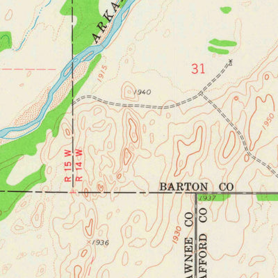 United States Geological Survey Pawnee Rock, KS (1960, 24000-Scale) digital map