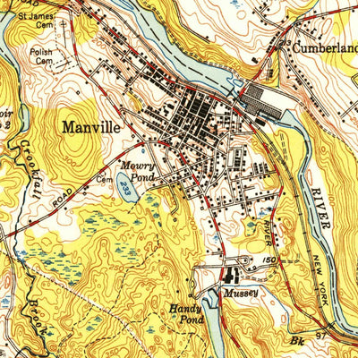 United States Geological Survey Pawtucket, RI-MA (1949, 31680-Scale) digital map