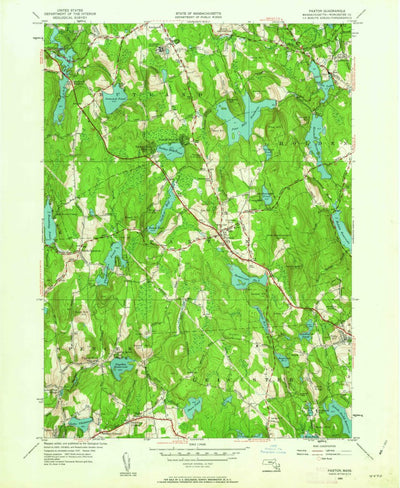 United States Geological Survey Paxton, MA (1950, 24000-Scale) digital map