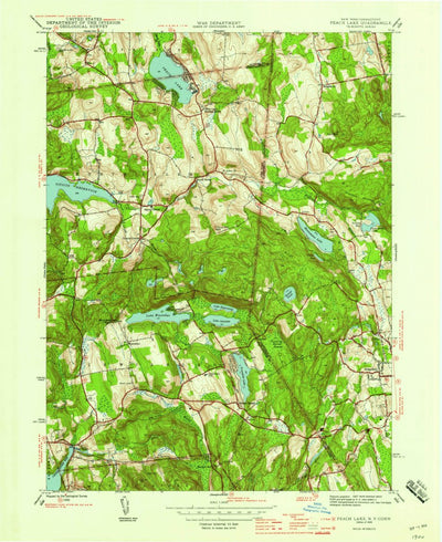 United States Geological Survey Peach Lake, NY-CT (1945, 24000-Scale) digital map