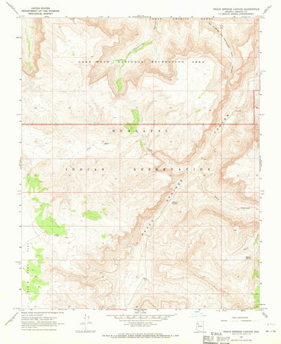 United States Geological Survey Peach Springs Canyon, AZ (1967, 24000-Scale) digital map