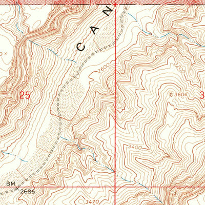 United States Geological Survey Peach Springs Canyon, AZ (1967, 24000-Scale) digital map
