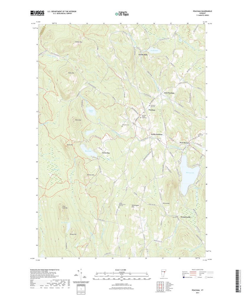 Peacham, VT (2021, 24000-Scale) Map by United States Geological Survey ...