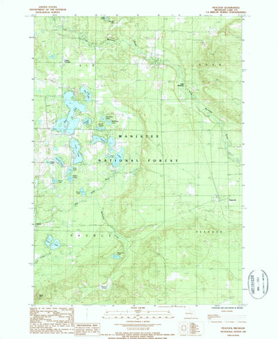 United States Geological Survey Peacock, MI (1987, 24000-Scale) digital map