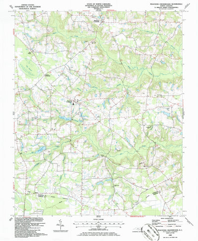United States Geological Survey Peacocks Crossroads, NC (1986, 24000-Scale) digital map