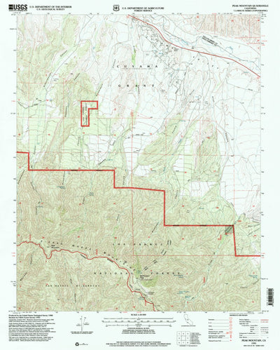 United States Geological Survey Peak Mountain, CA (1995, 24000-Scale) digital map