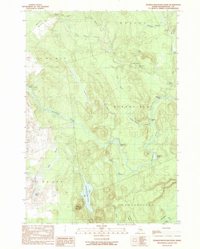 United States Geological Survey Peaked Mountain Pond, ME (1990, 24000-Scale) digital map