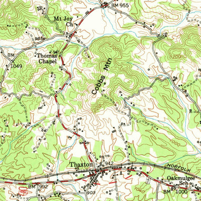 United States Geological Survey Peaks Of Otter, VA (1950, 62500-Scale) digital map